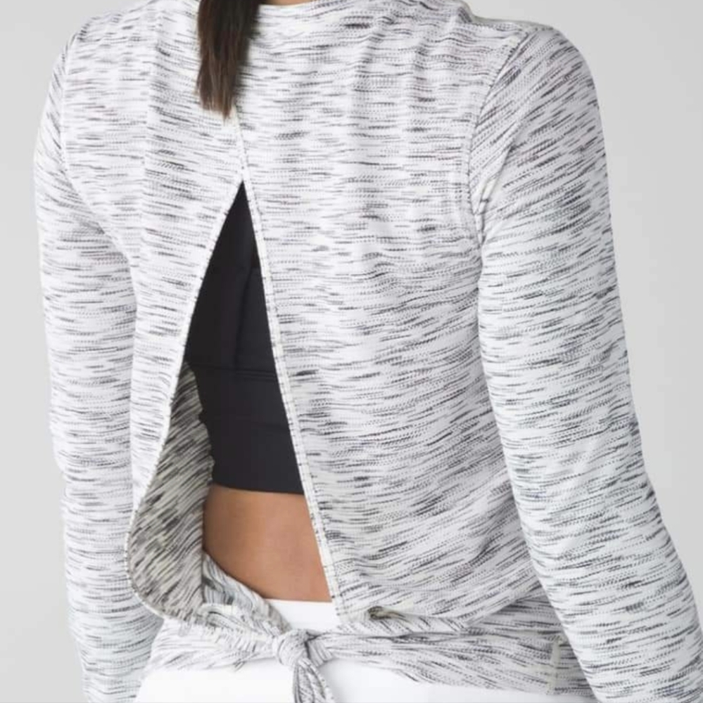 Lululemon Beat The Heat Long Sleeve Tiger Space Dye Black White
